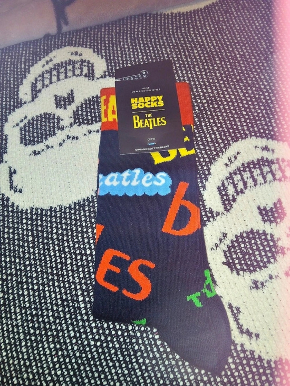 Happy Socks The Beatles In The Name Of Crew Socks Black & Multicolor